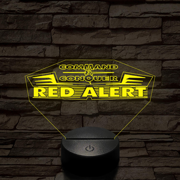 Red Alert logo 7 színű 3D led lámpa