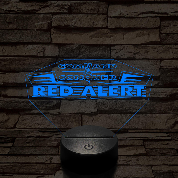 Red Alert logo 7 színű 3D led lámpa