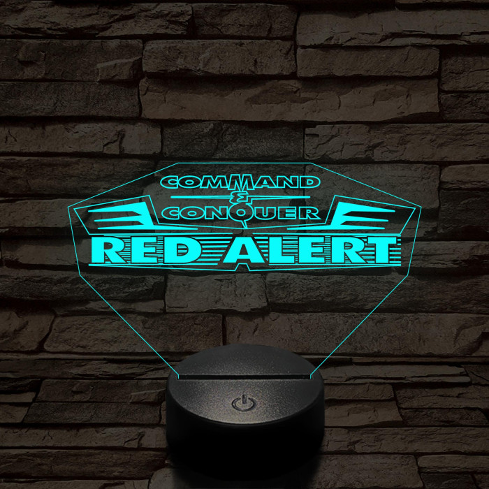 Red Alert logo 7 színű 3D led lámpa