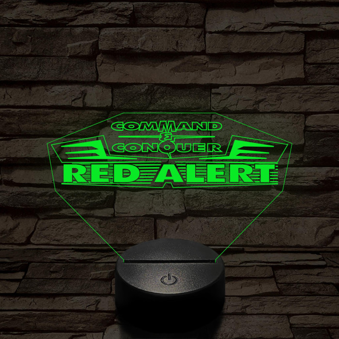 Red Alert logo 7 színű 3D led lámpa