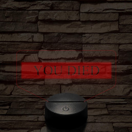 Elden Ring "You Died" 7 színű 3D led lámpa
