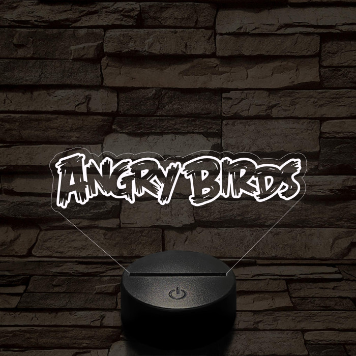 Angry Birds felirat 7 színű 3D led lámpa
