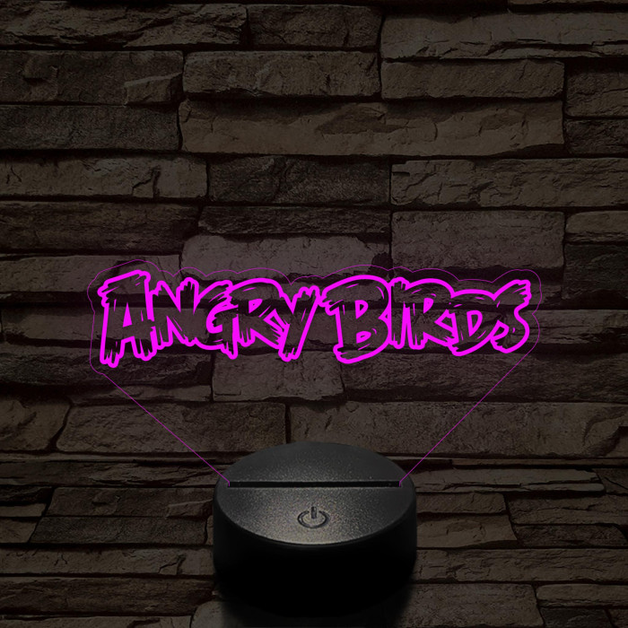 Angry Birds felirat 7 színű 3D led lámpa