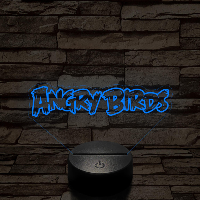 Angry Birds felirat 7 színű 3D led lámpa