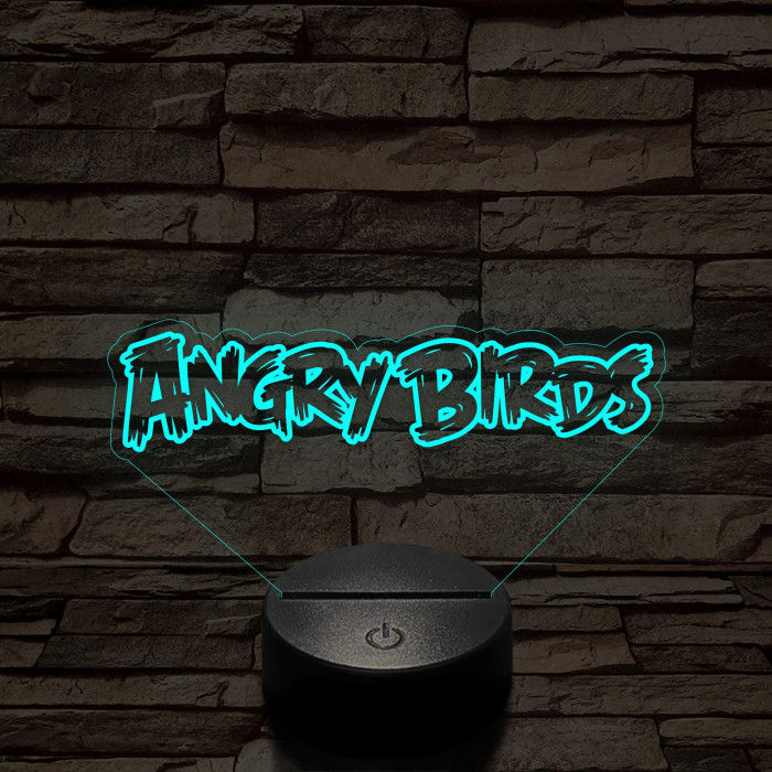 Angry Birds felirat 7 színű 3D led lámpa