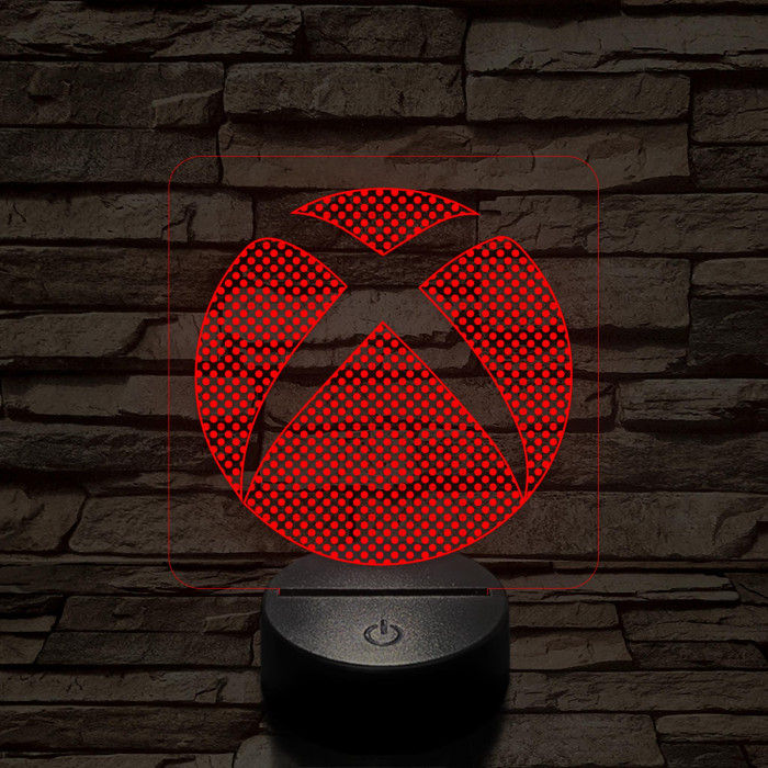 Xbox logó jel  7 színű 3D led lámpa