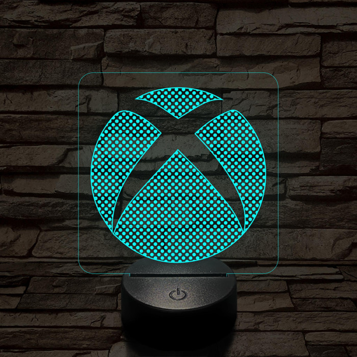 Xbox logó jel  7 színű 3D led lámpa