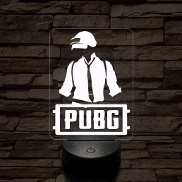 PUBG logó 7 színű 3D led lámpa