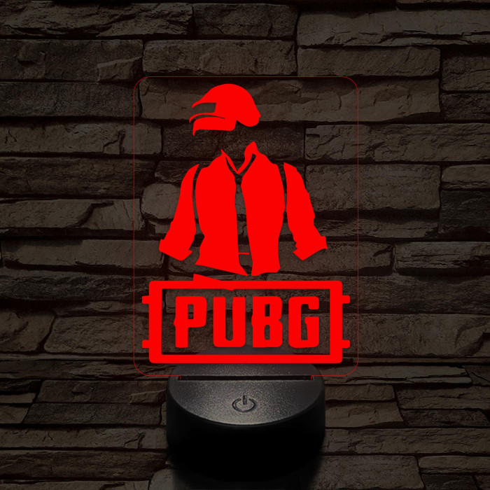 PUBG logó 7 színű 3D led lámpa
