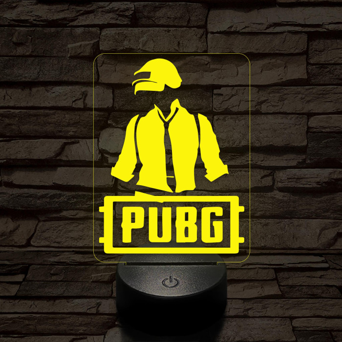 PUBG logó 7 színű 3D led lámpa