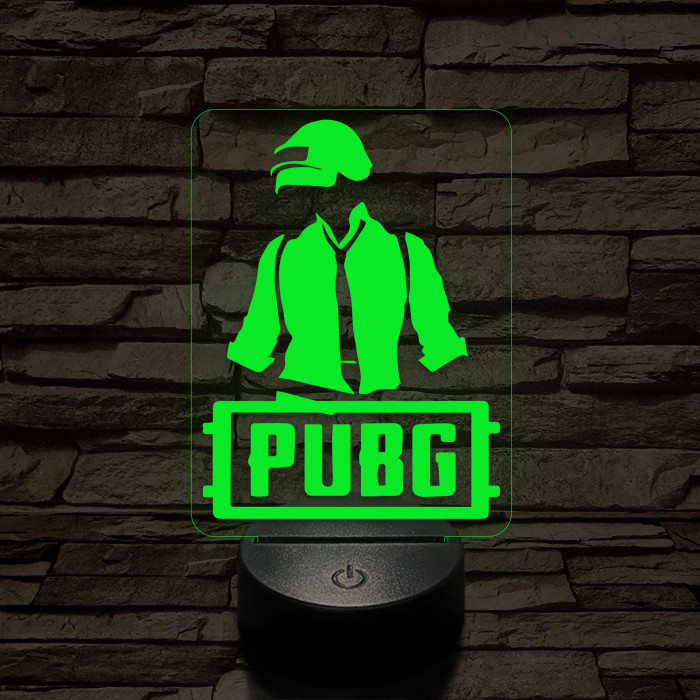 PUBG logó 7 színű 3D led lámpa