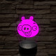 Angry Birds zöld malac piggy 7 színű 3D led lámpa
