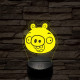 Angry Birds zöld malac piggy 7 színű 3D led lámpa