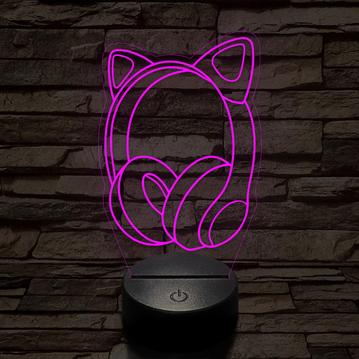 Gamer macskafüles fejhallgató 7 színű 3D led lámpa