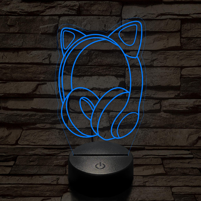 Gamer macskafüles fejhallgató 7 színű 3D led lámpa