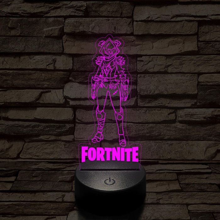 Fortnite Team Leader Raven 7 színű 3D led lámpa