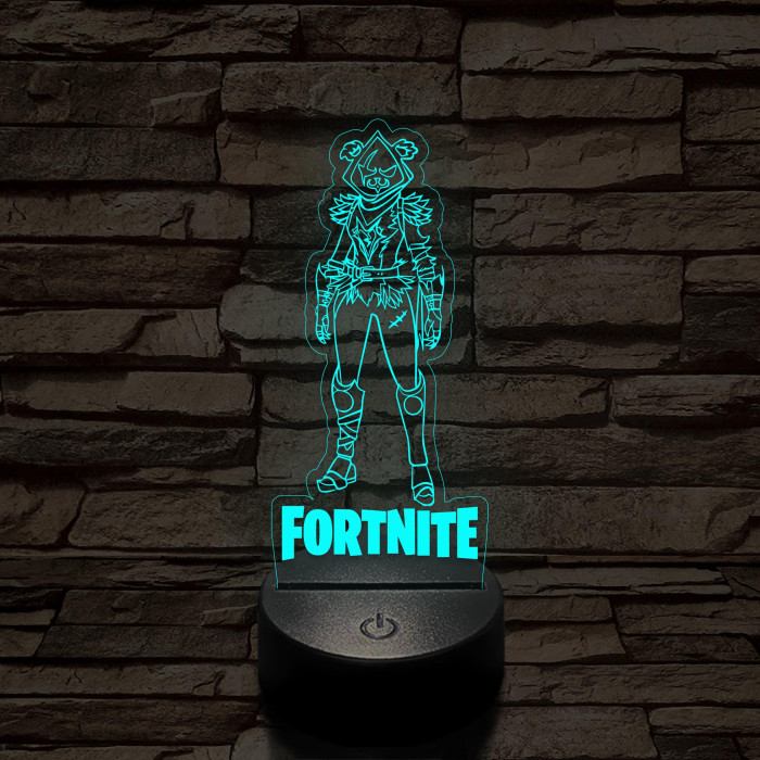 Fortnite Team Leader Raven 7 színű 3D led lámpa