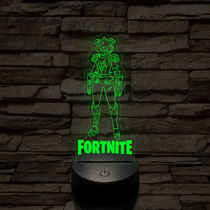 Fortnite Team Leader Raven 7 színű 3D led lámpa