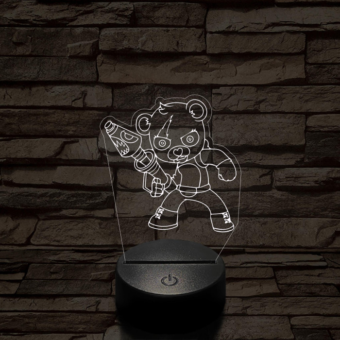 Fortnite mérges maci karakter 7 színű 3D led lámpa