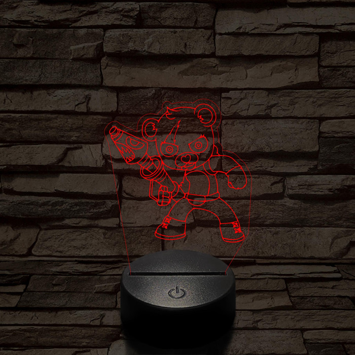 Fortnite mérges maci karakter 7 színű 3D led lámpa