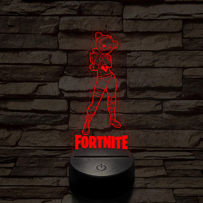 Fortnite Cuddle Team Leader 7 színű 3D led lámpa