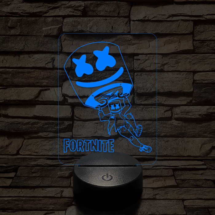 Fortnite Marshmello 7 színű 3D led lámpa