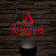 Assassin's creed logo 7 színű 3D led lámpa