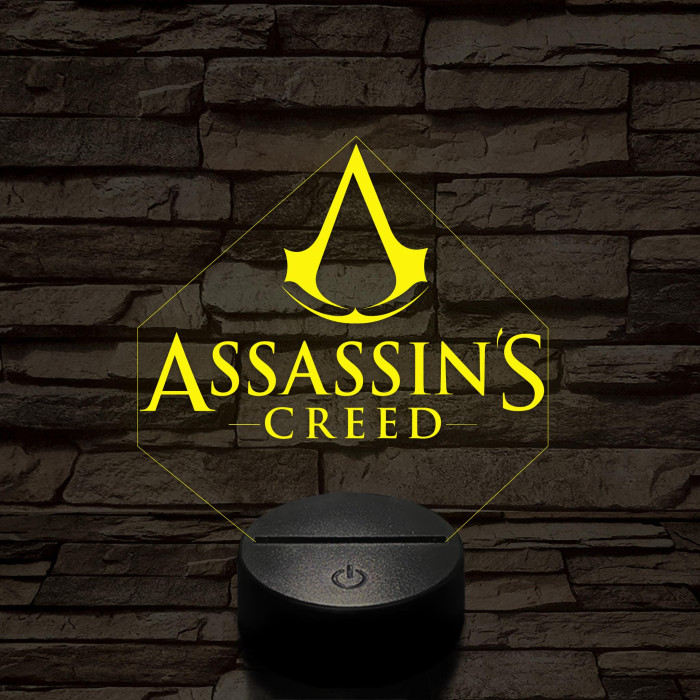 Assassin's creed logo 7 színű 3D led lámpa