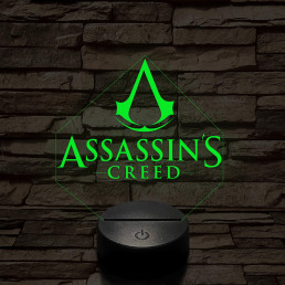 Assassin's creed logo 7 színű 3D led lámpa
