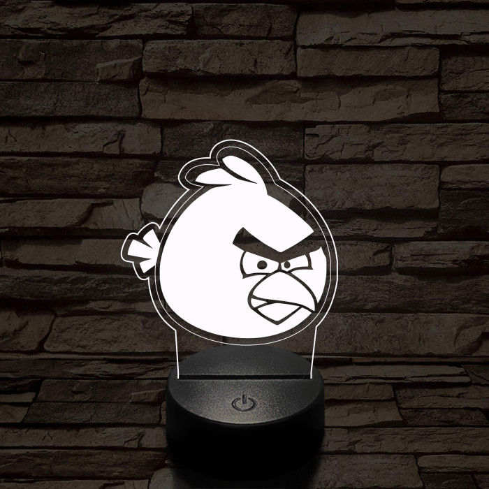 Angry Birds Red 7 színű 3D led lámpa