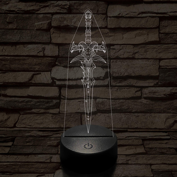 World of Warcraft ősi jégkard 7 színű 3D led lámpa