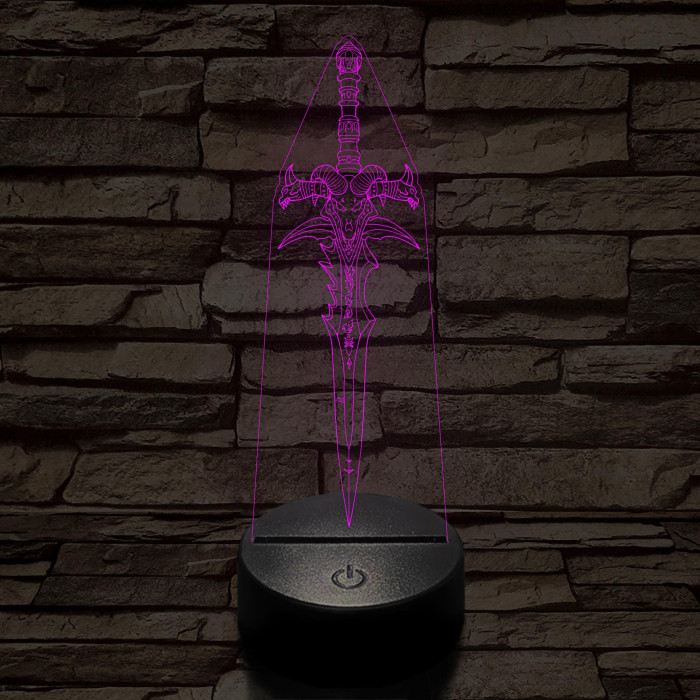 World of Warcraft ősi jégkard 7 színű 3D led lámpa