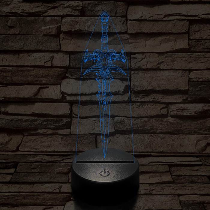 World of Warcraft ősi jégkard 7 színű 3D led lámpa