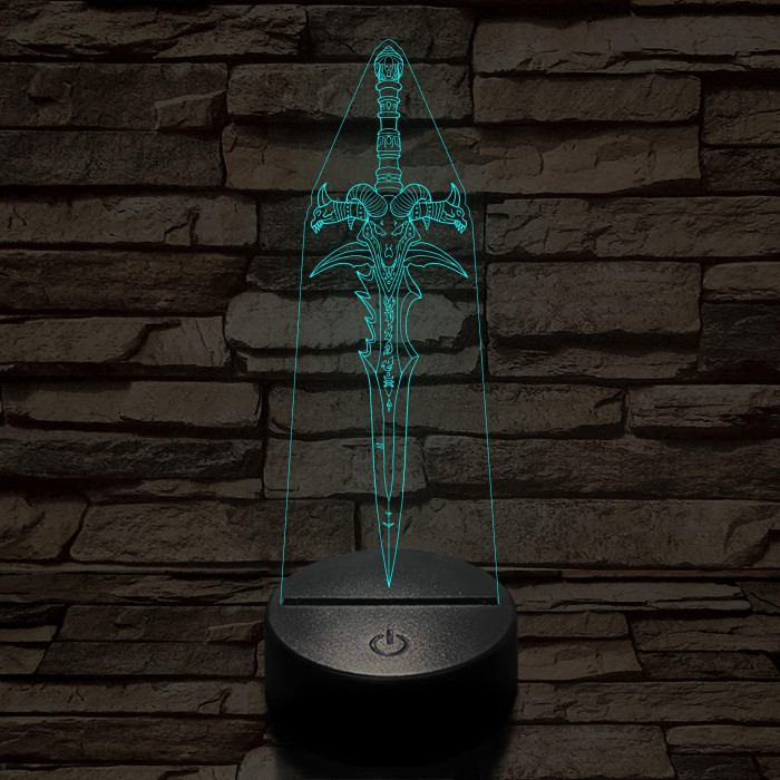 World of Warcraft ősi jégkard 7 színű 3D led lámpa