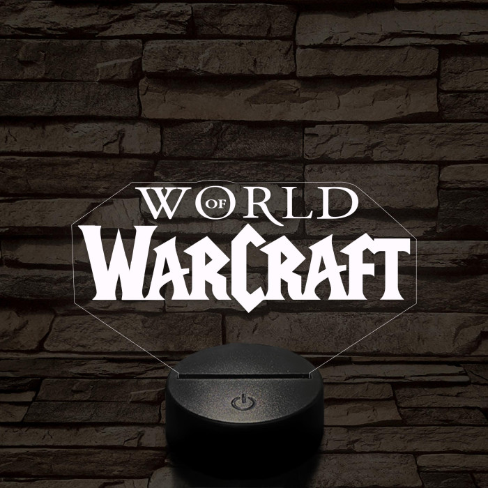 World of Warcraft logo 7 színű 3D led lámpa