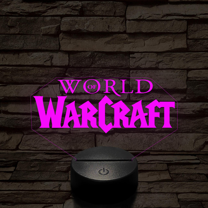 World of Warcraft logo 7 színű 3D led lámpa