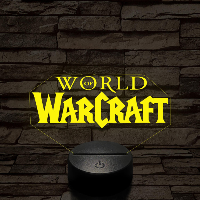 World of Warcraft logo 7 színű 3D led lámpa