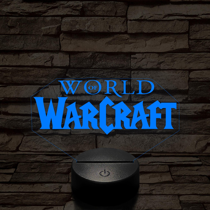 World of Warcraft logo 7 színű 3D led lámpa