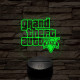 GTA V logo 7 színű 3D led lámpa