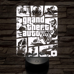 GTA V 7 színű 3D led lámpa