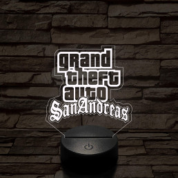GTA San Andreas logo 7 színű 3D led lámpa