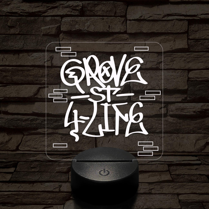 GTA Grove Street graffiti 7 színű 3D led lámpa