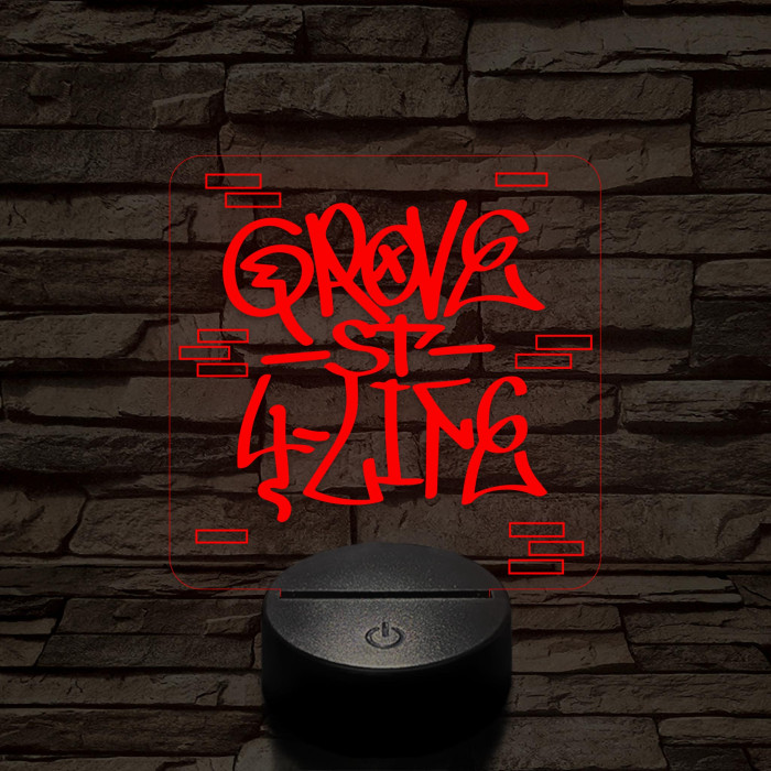 GTA Grove Street graffiti 7 színű 3D led lámpa