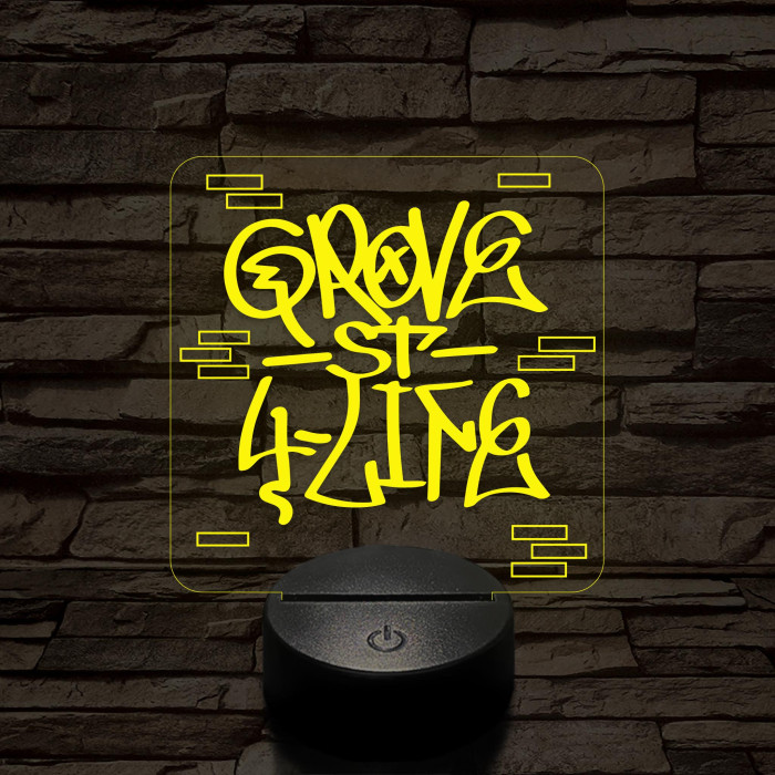 GTA Grove Street graffiti 7 színű 3D led lámpa