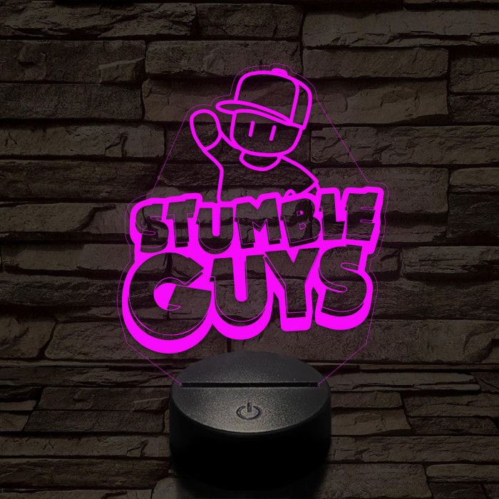Stumble Guys logo 7 színű 3D led lámpa