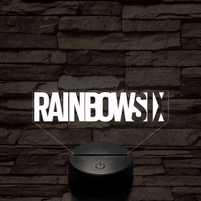 RainbowSix logo 7 színű 3D led lámpa