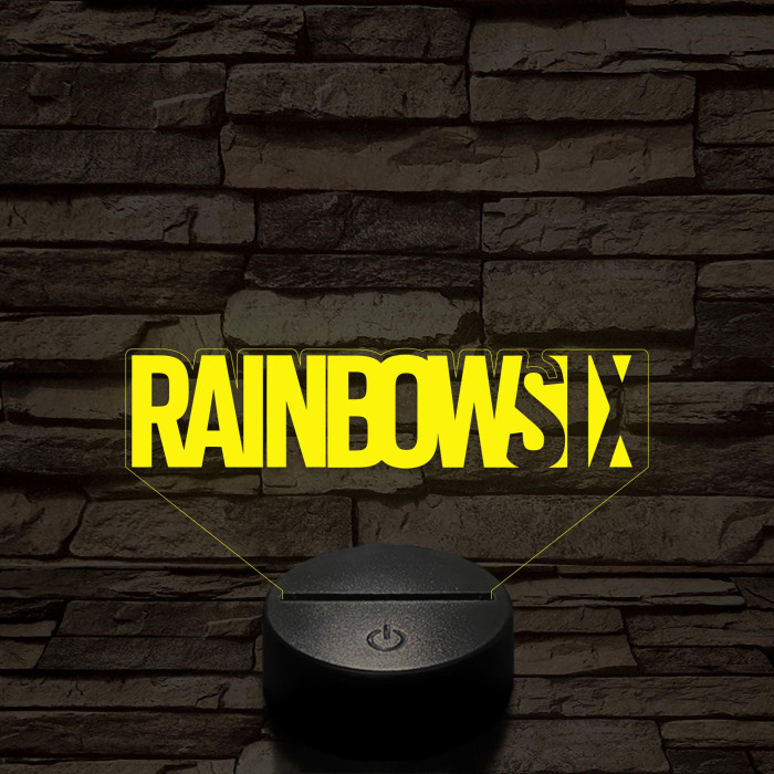 RainbowSix logo 7 színű 3D led lámpa