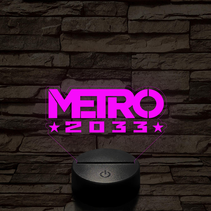 METRO 2033 logo 7 színű 3D led lámpa