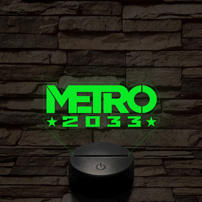 METRO 2033 logo 7 színű 3D led lámpa