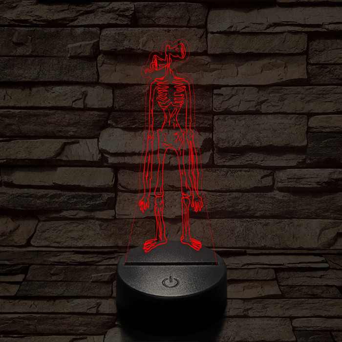 SCP Siren Head 7 színű 3D led lámpa